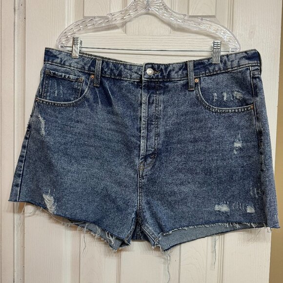 Wild Fable Highest Rise Cutoff Shorts Denim Daisy Dukes Size 18‎ Mild Distressed - Picture 1 of 16